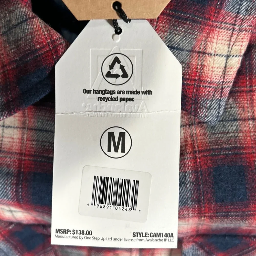 Avalanche Outdoor Supply Co Mens Medium Quilted Flannel Shirt Jacket Red Plaid